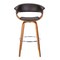 Armen Living Julyssa 30" Bar Height Swivel Brown Faux Leather and Walnut Wood Bar Stool LCJSBAWABR30 - alternate 2